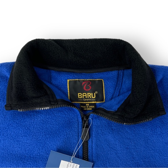 Baru Sports MENS SIZE XS Lightweight Fleece Full Zip Jacket Blue Zip Pockets New - Picture 2 of 14